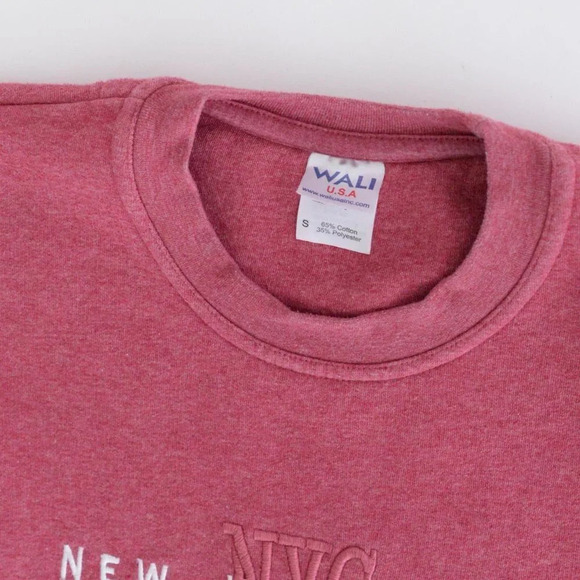 Wali U.S.A.  New York Dusty Rose Cotton Blend City Crewneck Sweater S - Picture 12 of 13